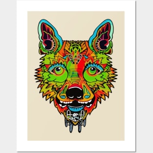 Chupacabra Head Psychedelic Art - Surreal Cryptid Illustration Posters and Art